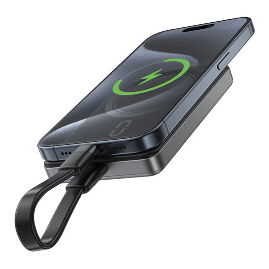 Trådløs Ekstern Batteri Acefast M12, 10000mAh, 20W, PD + FQI, 1 x QI - 1 x USB-C, Sort