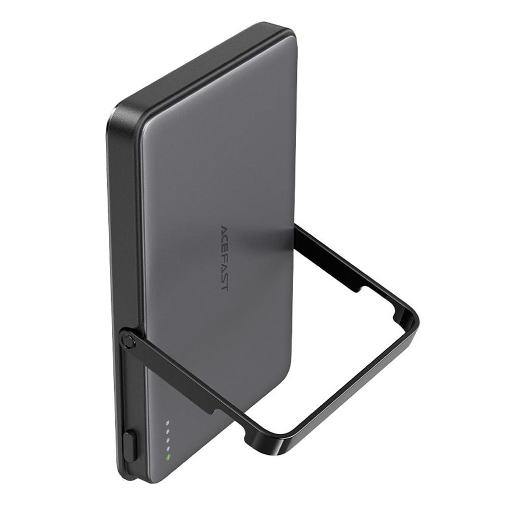 Trådløs Ekstern Batteri Acefast M16, 5000mAh, 18W, PD + FQI, 1 x QI - 1 x USB-C, Sort