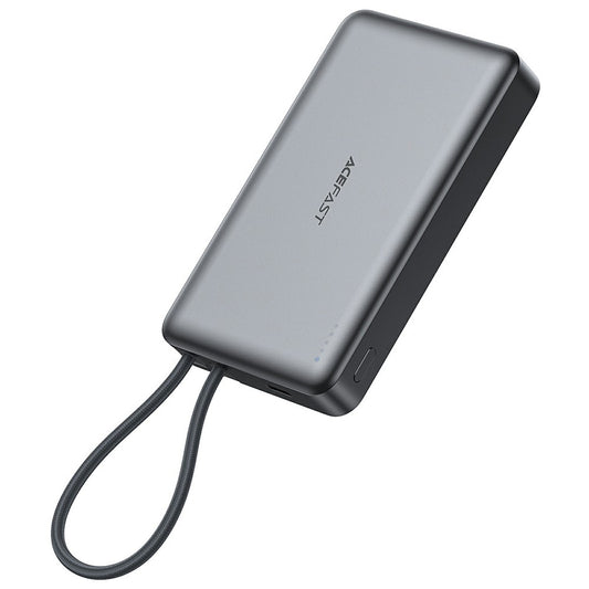 Ekstern trådløs batteri Acefast M18, 10000mAh, 22.5W, PD + FQI, 1 x QI - 2 x USB-C, Sort