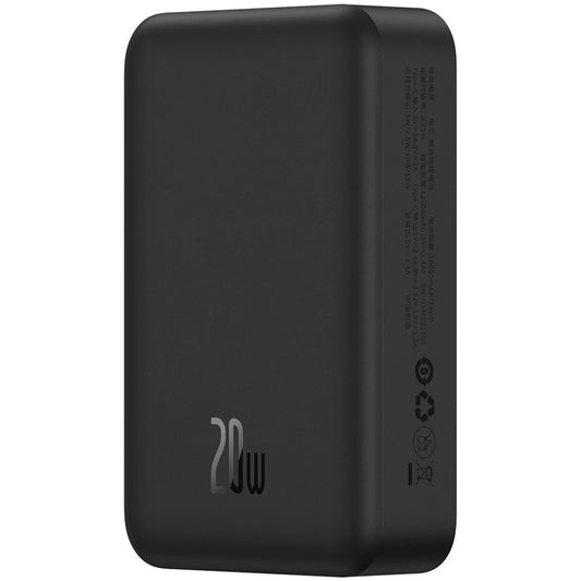 Ekstern trådløs batteri Baseus Magnetic Mini, 20000mAh, 20W, PD + FQI, 1 x QI - 1 x USB-C, Sort PPCX150001