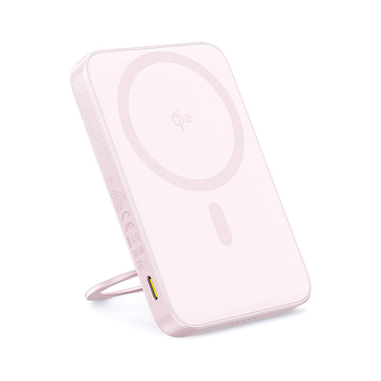 Ekstern trådløs batteri Baseus PicoGo, 5000mAh, 20W, PD + FQI, 1 x QI - 1 x USB-C, Pink P10076800413-00