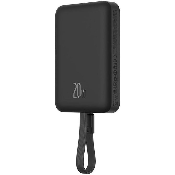 Ekstern trådløs batteri Baseus Magnetic Mini, 10000mAh, 20W, PD + FQI, 1 x Lightning - 1 x QI - 1 x USB-C, Sort P10022109113-00
