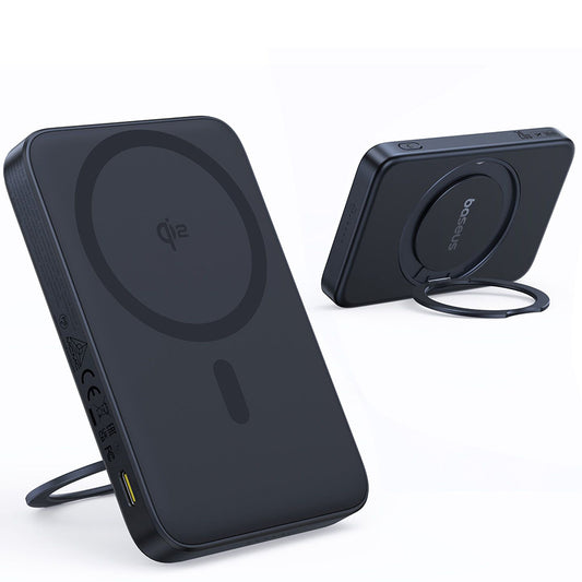 Ekstern trådløs batteri Baseus PicoGo, 5000mAh, 20W, PD + FQI, 1 x QI - 1 x USB-C, Sort P10076802123-00