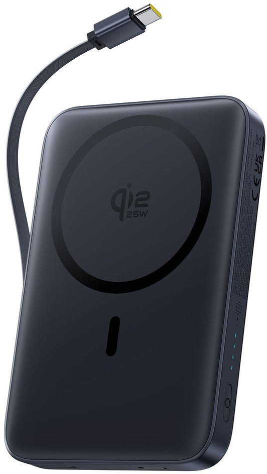 Baseus PicoGo AM61 trådløs ekstern batteri, 10000mAh, 45W, PD + FQI, 1 x QI - 2 x USB-C, sort E0028V00