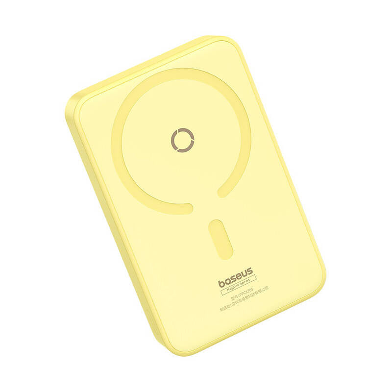 Ekstern trådløs batteri Baseus MagPro PPCXZ05, 5000mAh, 20W, PD + FQI, 1 x QI - 1 x USB-C, Gul P10064101Y23-00