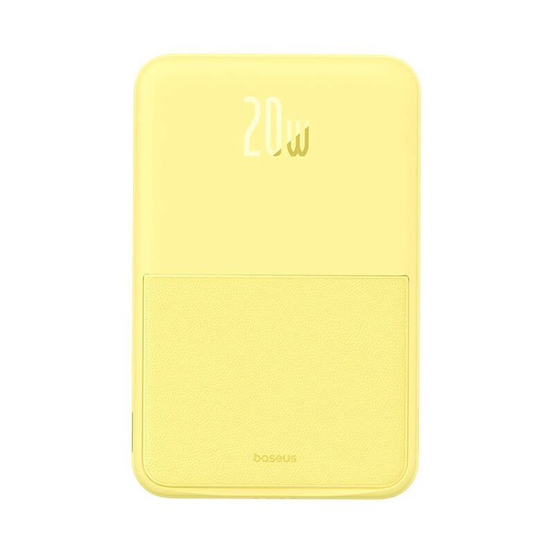Ekstern trådløs batteri Baseus MagPro PPCXZ05, 5000mAh, 20W, PD + FQI, 1 x QI - 1 x USB-C, Gul P10064101Y23-00