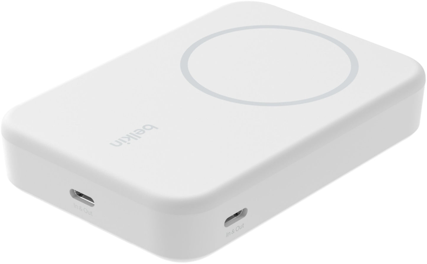 Trådløs Ekstern Batteri Belkin BoostCharge Pro med Kickstand, 10000mAh, 15W, FQI, 1 x QI - 1 x USB-C, Hvid BPD008btWH