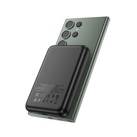 Ekstern trådløs batteri HOCO J141, 10000mAh, 20W, PD + FQI, 1 x QI - 1 x USB-C, Sort