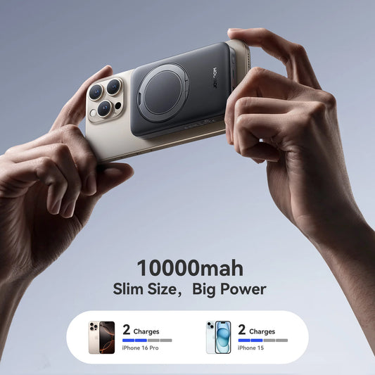 Ekstern Trådløs Batteri Joyroom JR-PBM12, 10000mAh, 22.5W, QC + PD + FQI, 1 x QI - 1 x USB-A - 1 x USB-C, Sort