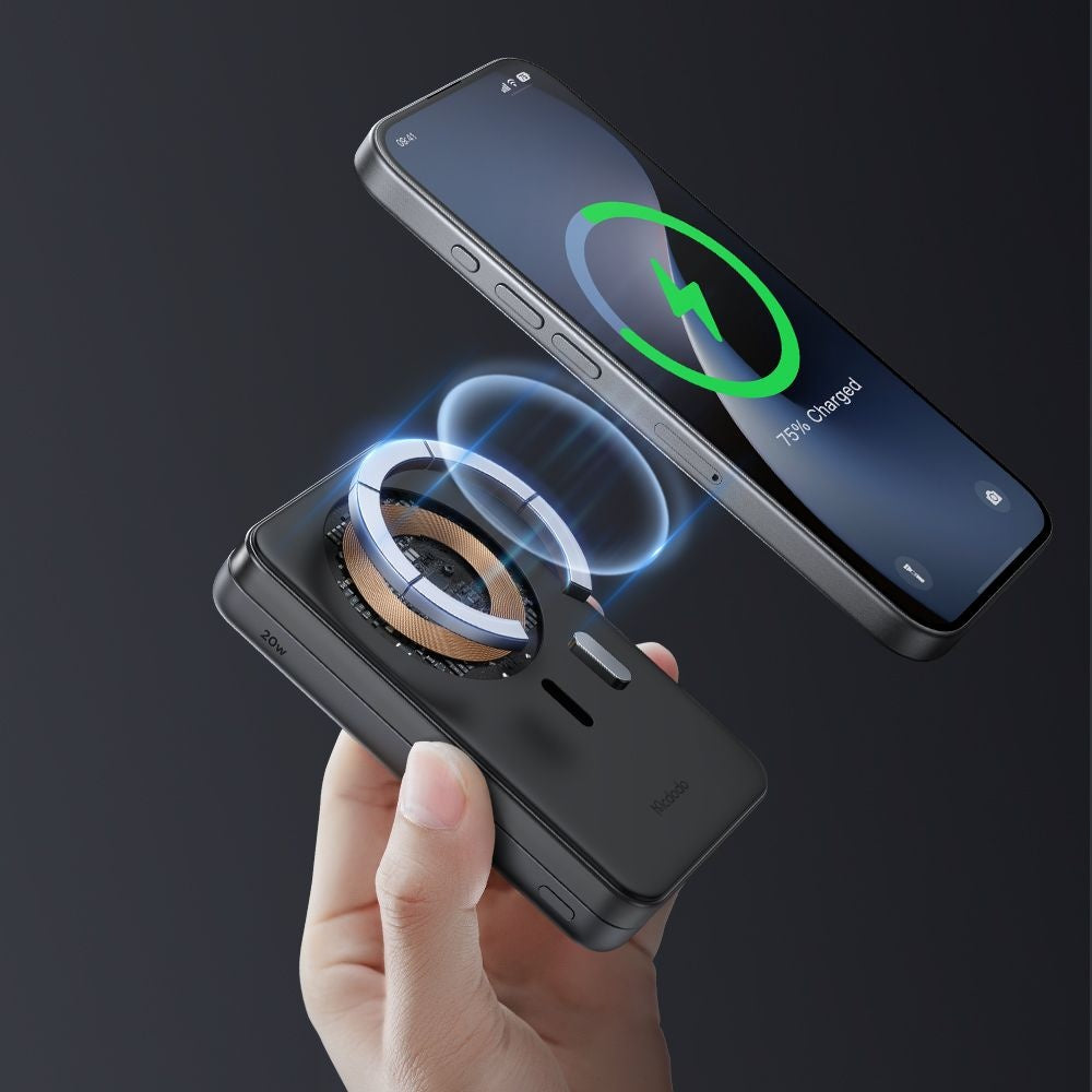 Ekstern trådløs batteri McDodo MC-6310 2in1, 10000mAh, 20W, PD + FQI, 1 x USB-C, Sort