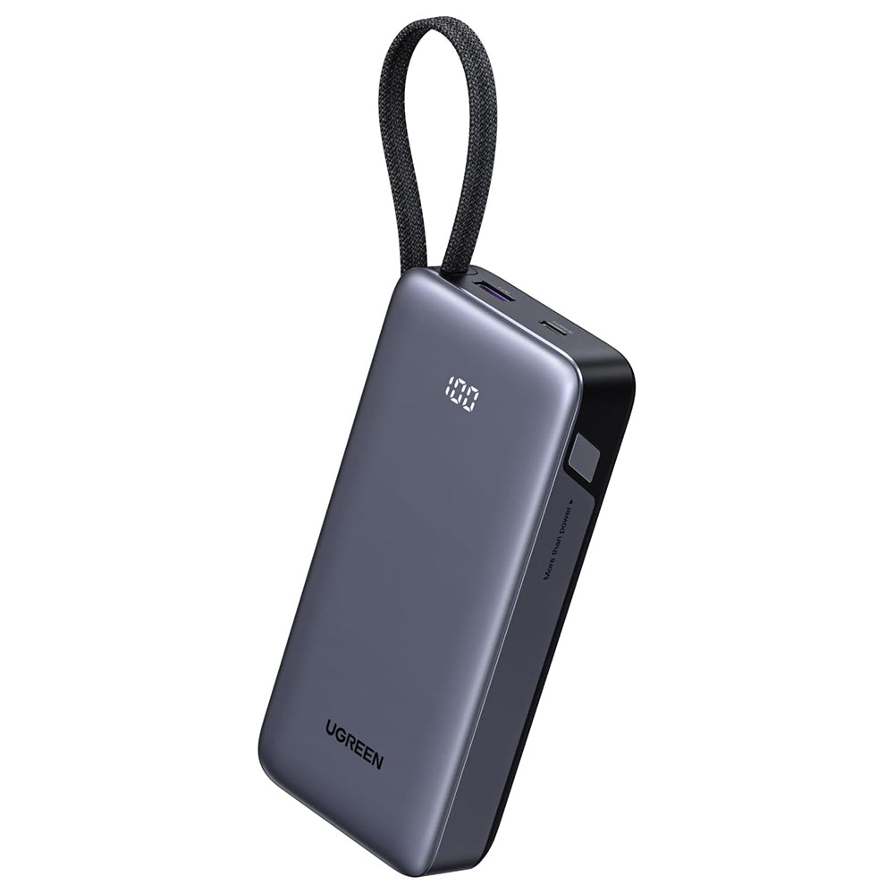 Ekstern Batteri UGREEN PB536 (55988B), 20000mAh, 45W, QC + PD, 1 x USB-A - 2 x USB-C, Grå