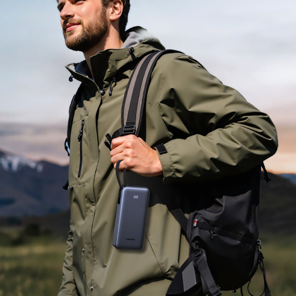 Ekstern Batteri UGREEN PB536 (55988B), 20000mAh, 45W, QC + PD, 1 x USB-A - 2 x USB-C, Grå