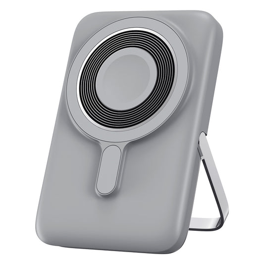 Ekstern trådløs batteri WiWu Wi-P018, 10000mAh, 20W, PD + FQI, 1 x QI - 1 x USB-C, Grå