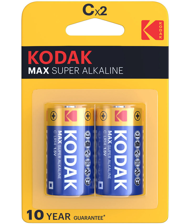 Kodak Max Super Alkaline batteri, LR14, sæt med 2 stk.