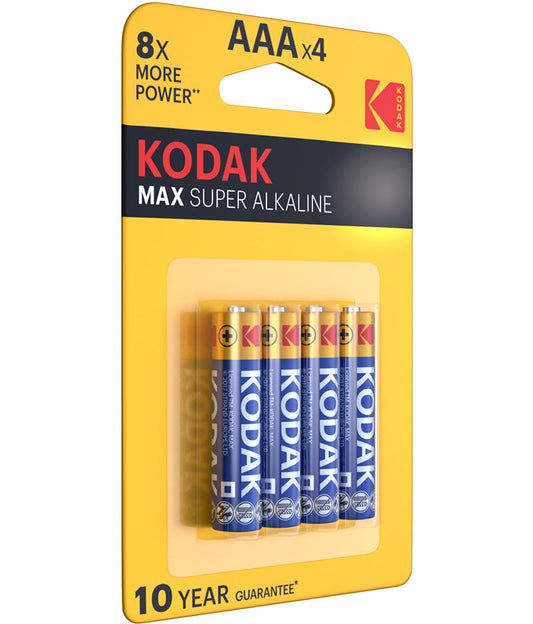 Kodak Max Super batteri, AAA / LR3, sæt med 4 stk.
