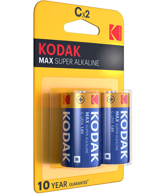 Kodak Max Super batteri, LR14, sæt med 2 stk