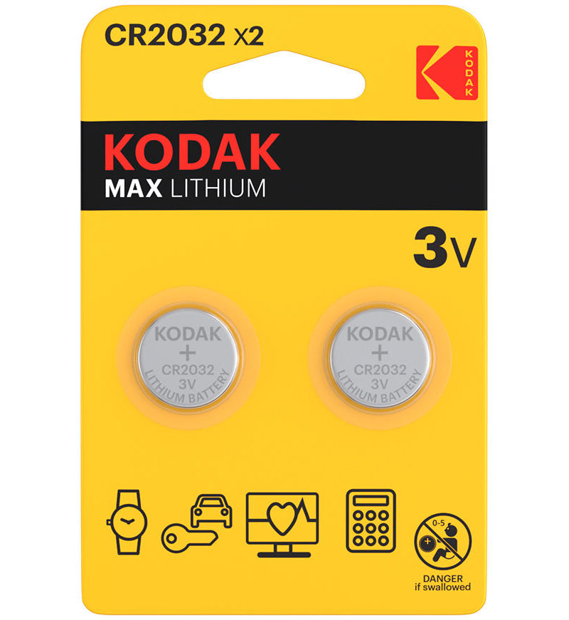 Kodak Max batteri, CR2032, sæt med 2 stk