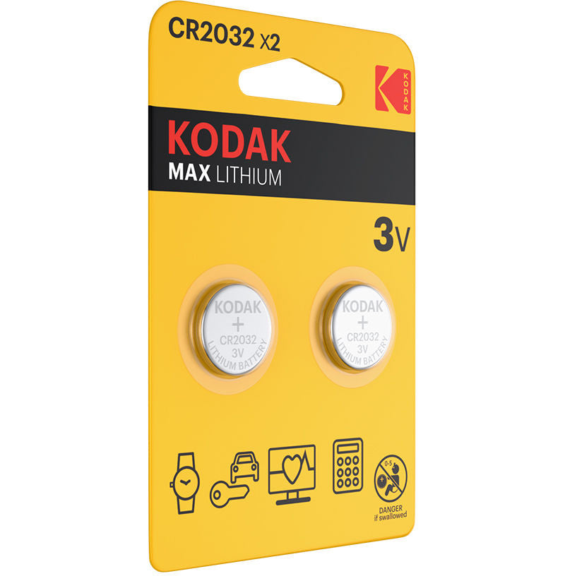 Kodak Max batteri, CR2032, sæt med 2 stk
