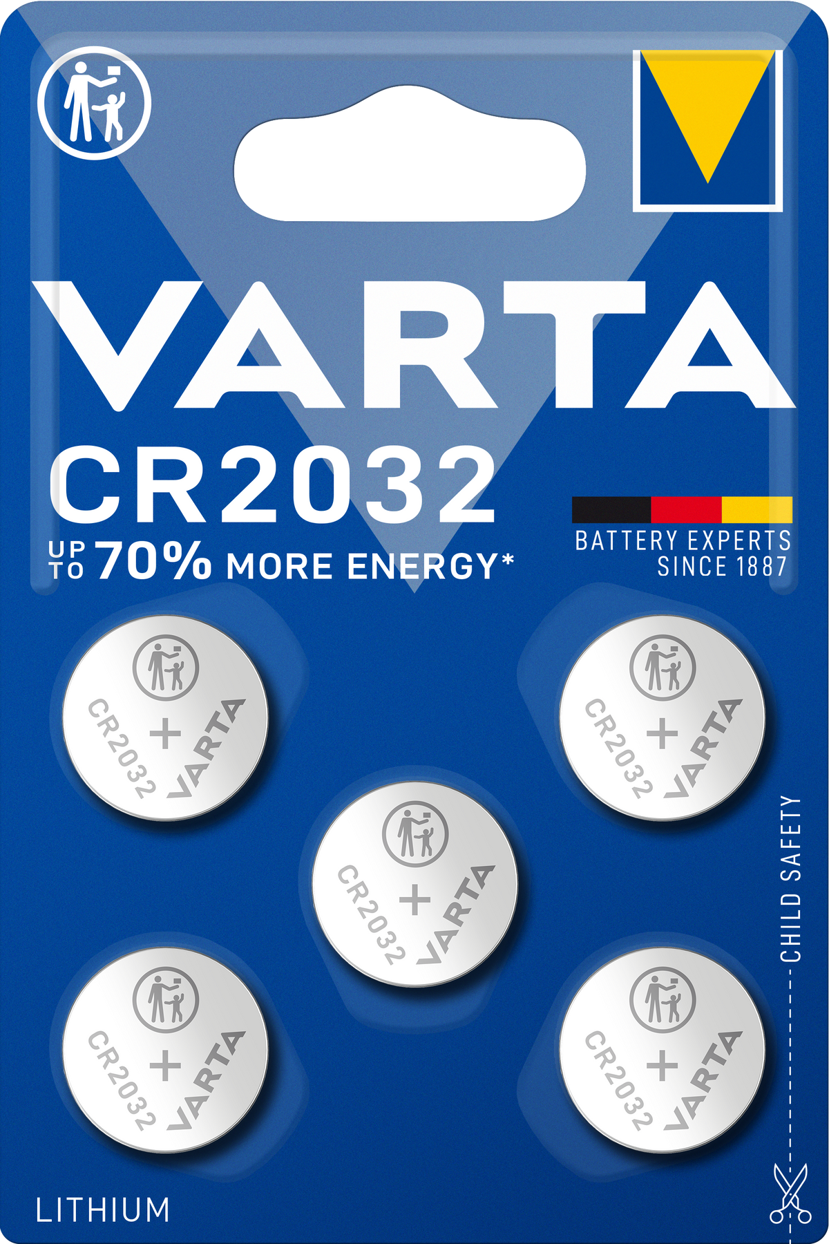 Varta-batteri, CR2032, Sæt med 5 stk