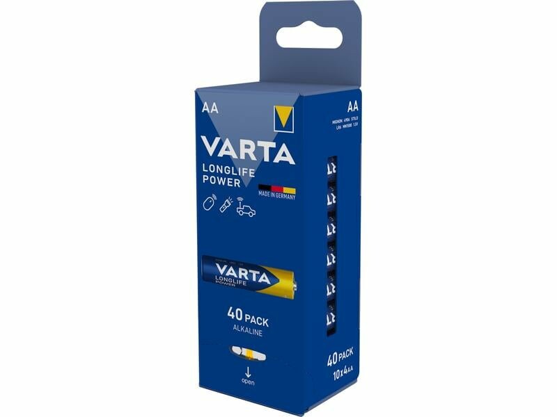 Varta Longlife Power 4906 batteri, AA / LR6, sæt med 40 stk.
