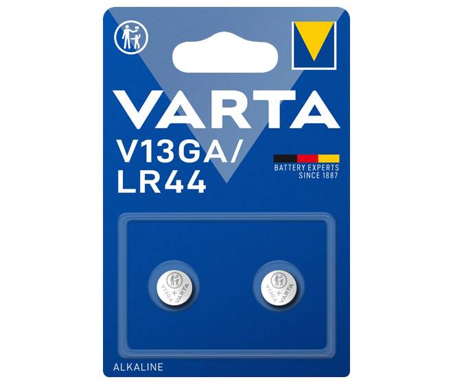 Varta batterier, V13GA / LR44, sæt med 2 stk.