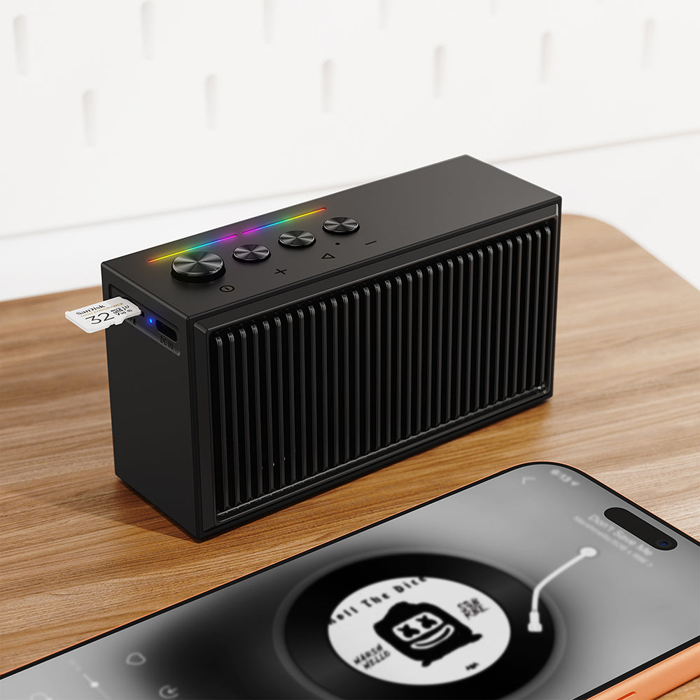 Bluetooth-højttaler Acefast K9 Go, 7W, TWS, RGB, Vandtæt, Sort