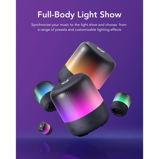 Bærbar Bluetooth-højttaler Anker SoundCore Glow Mini, 8W, RGB, vandtæt, sort A3136G11