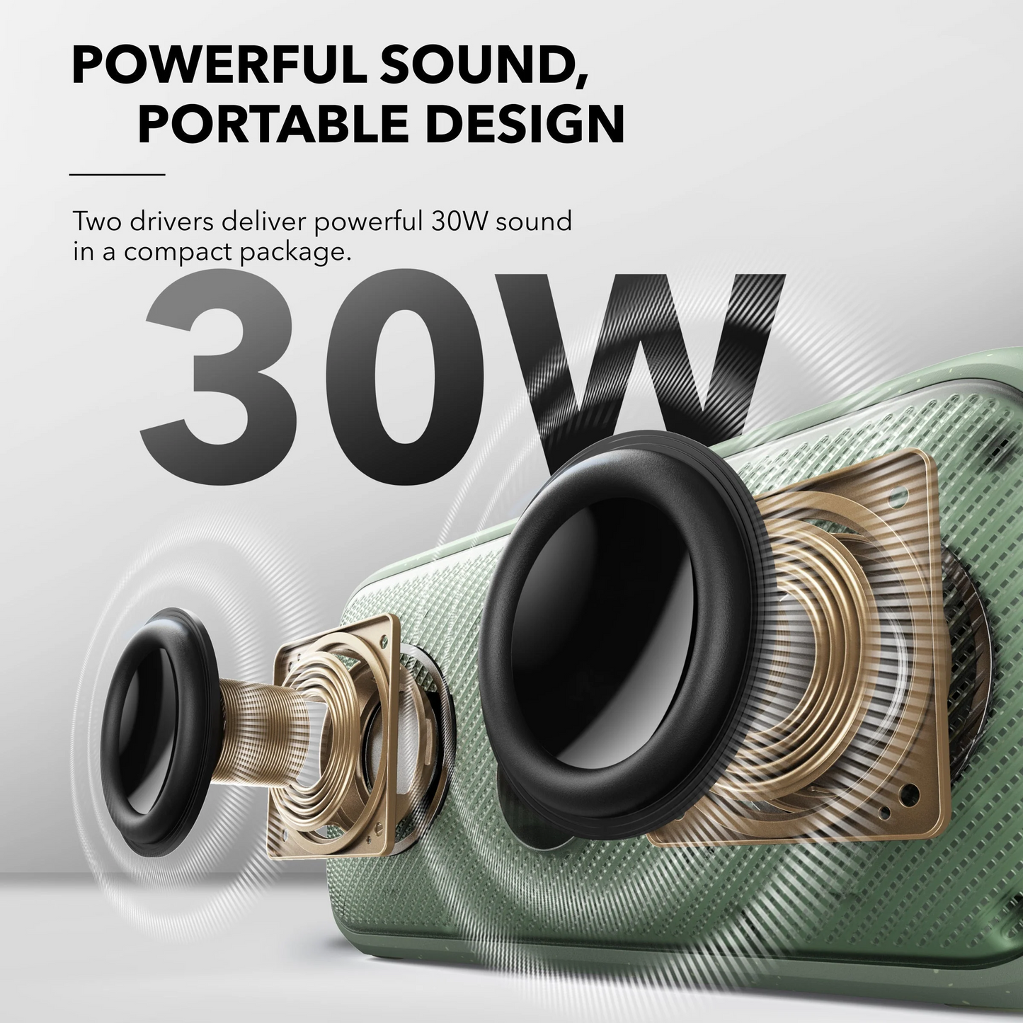 Bærbar Bluetooth-højttaler Anker SoundCore Motion 300, 30W, TWS, Vandtæt, Grøn A3135061