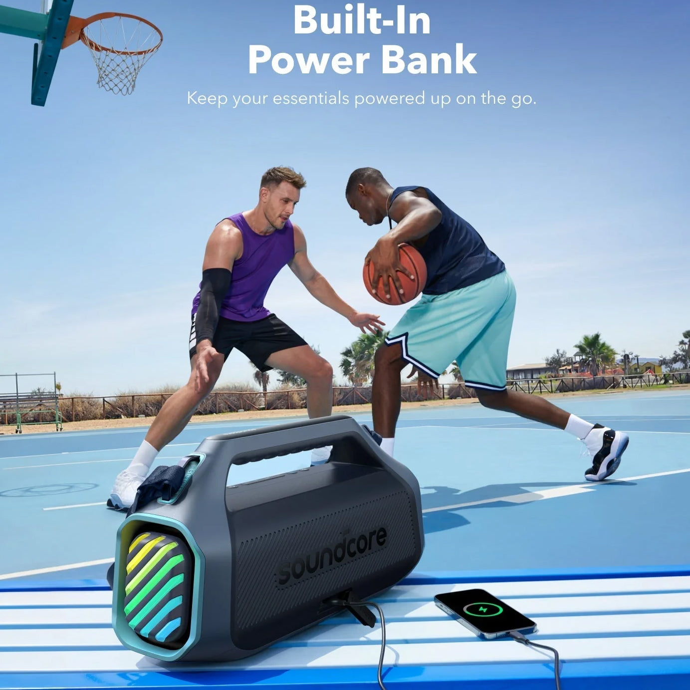 Bærbar Bluetooth-højttaler Anker SoundCore Boom 2 Plus, 140W, TWS, RGB, Vandtæt, Blå A3134031