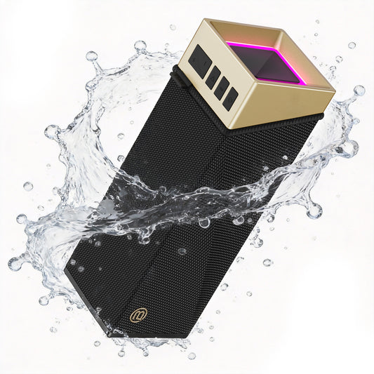 Bærbar Bluetooth-højttaler Bugani Brief TT, 60W, RGB, Vandtæt, Sort Guld