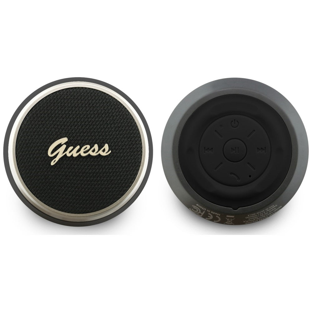 Bærbar Bluetooth-højttaler Guess Script Metal Logo, 5W, TWS, Sort