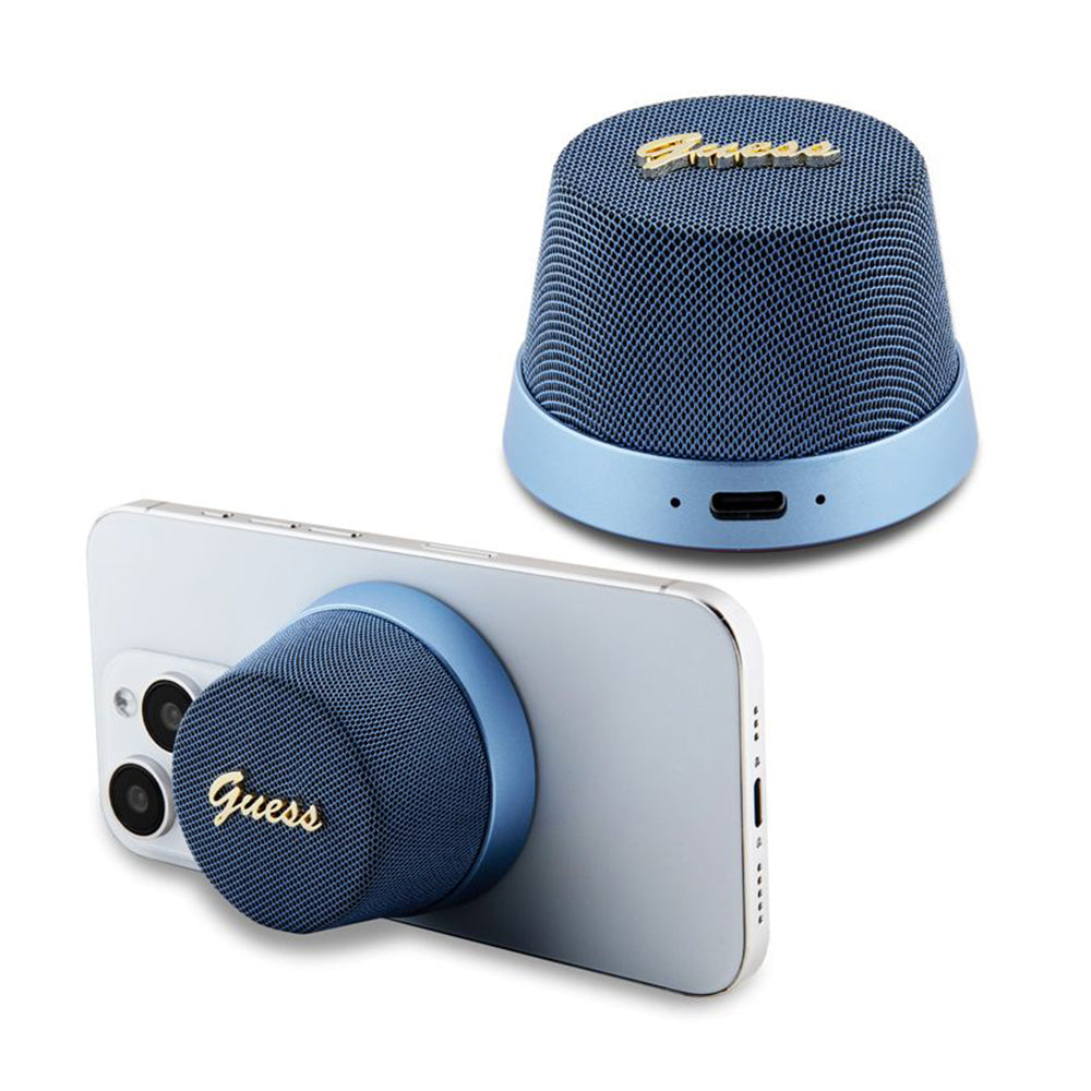 Bærbar Bluetooth Højttaler Guess Stand Magnetic Script Metal, 3W, Blå