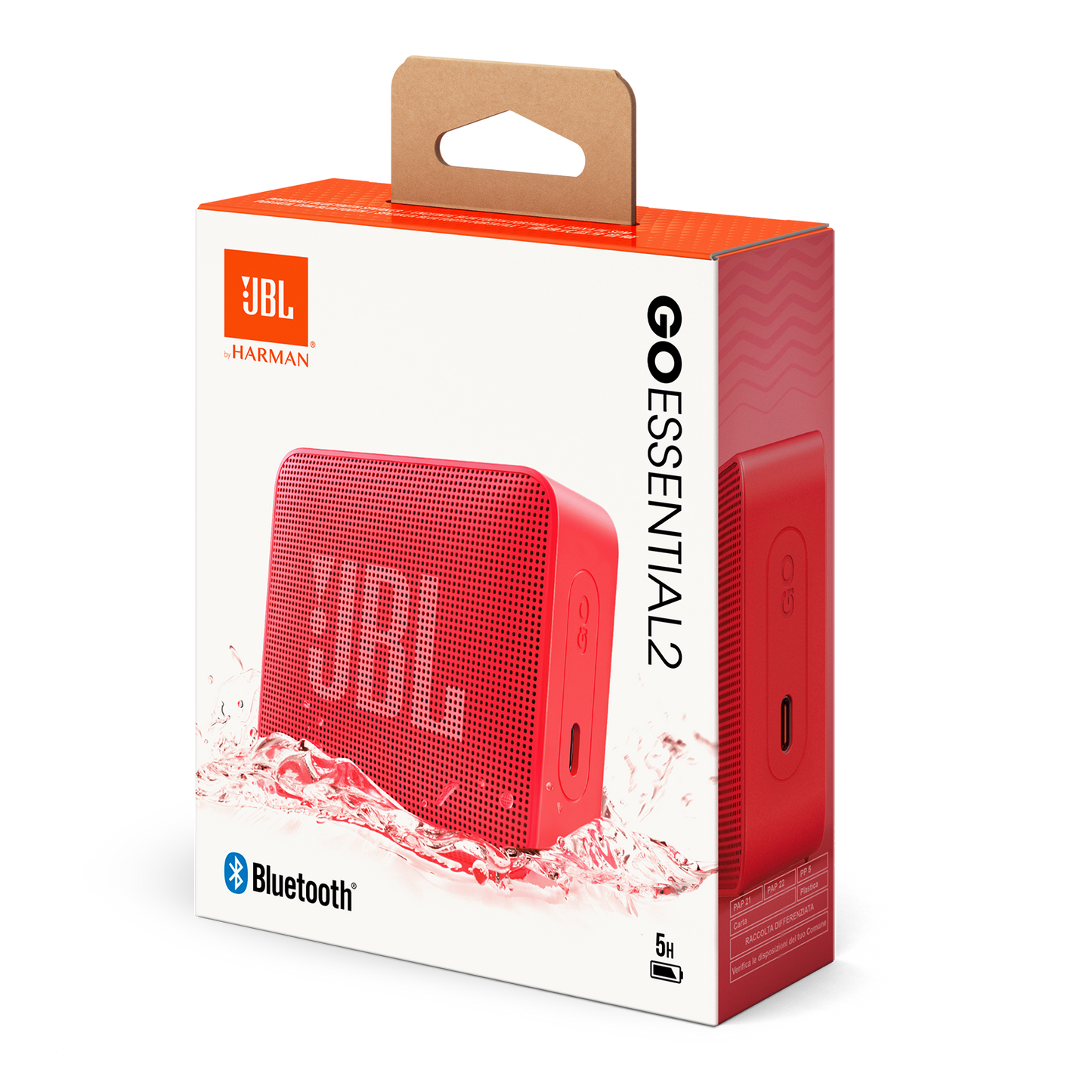 Bærbar Bluetooth-højttaler JBL Go Essential 2, 3.1W, Pro Sound, Vandtæt, Rød JBLGOES2REDCN