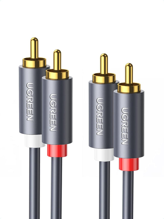 Lydkabel 2 x RCA - 2 x RCA UGREEN AV104, 1,5 m, grå