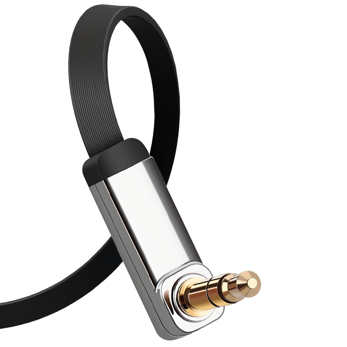 Audio Kabel 3.5mm - 3.5mm UGREEN AV112 Angled, 1m, Sort
