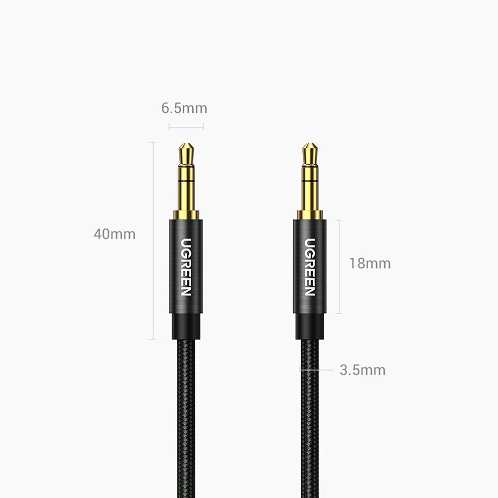 Audio Kabel 3.5mm - 3.5mm UGREEN AV112, 1m, Sort