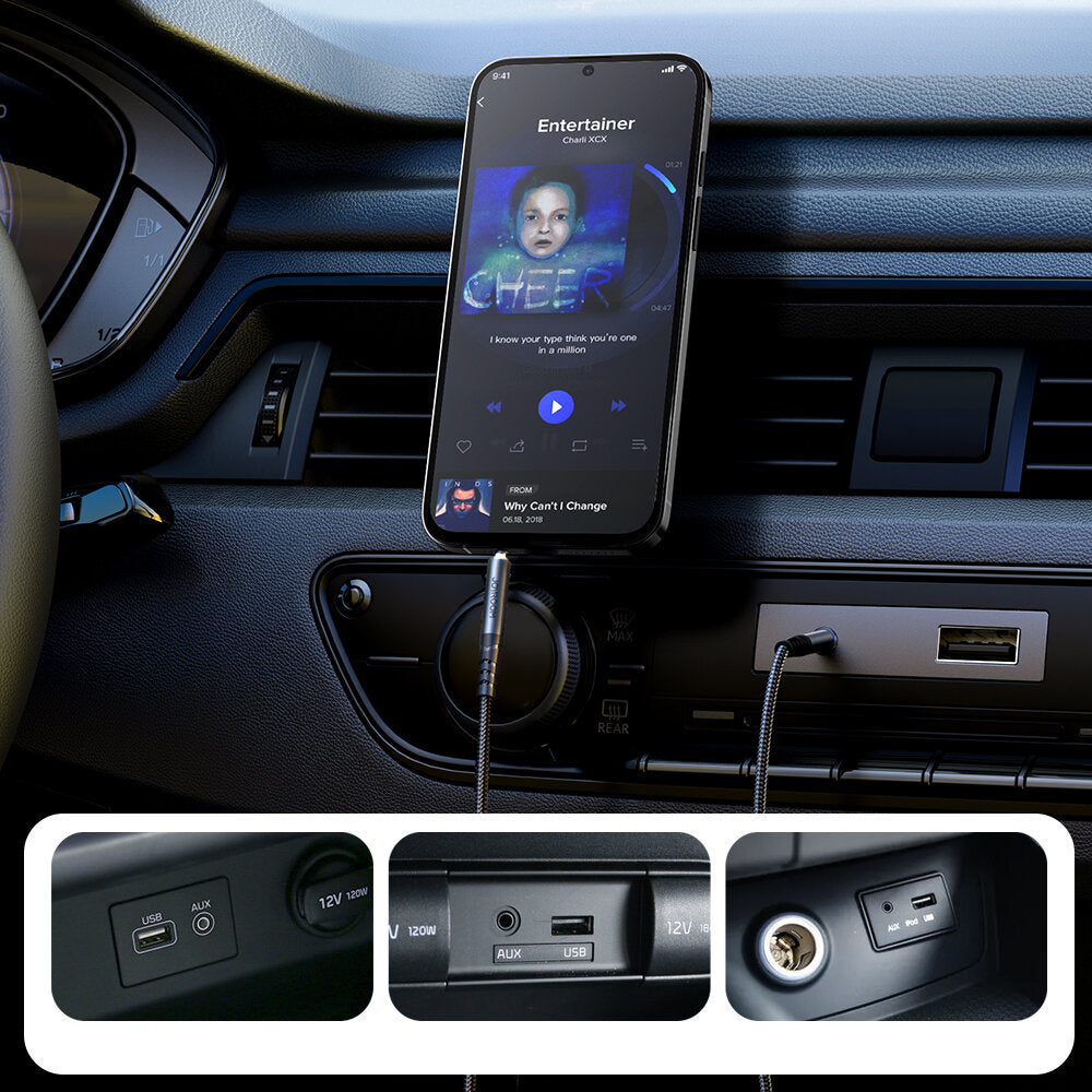 Audio kabel 3.5mm - 3.5mm Joyroom SY-A08, 1.2m, Sort