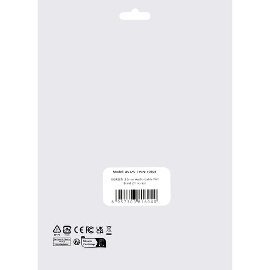 UGREEN AV125 3.5mm - 3.5mm Audio Cable, 2m, Grey