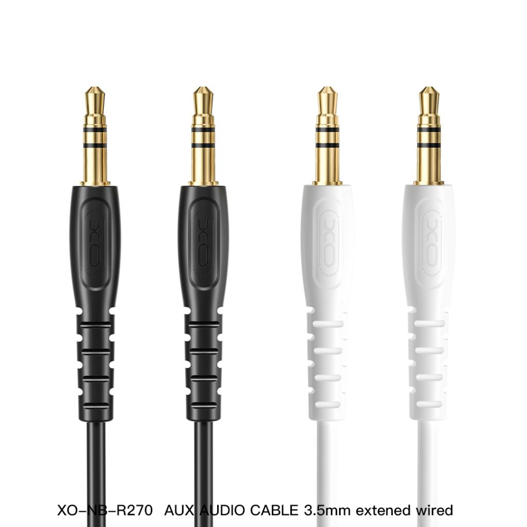 Audio kabel 3.5mm - 3.5mm XO Design NB-R270, 1m, Sort