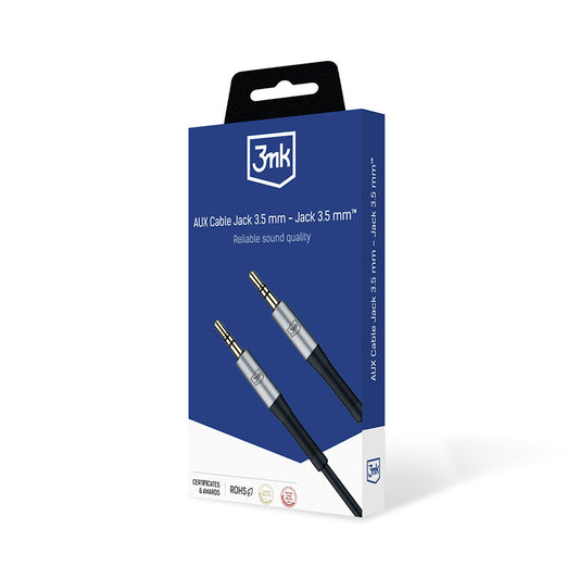 3,5 mm lydkabel - 3,5 mm 3MK, 1 m, sort
