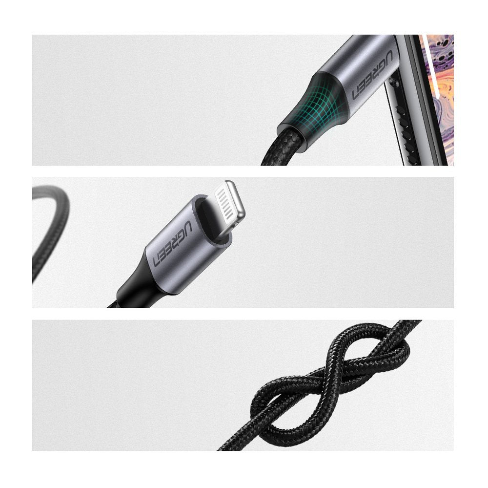 Audio kabel Lightning - 3.5mm UGREEN US315 (70509), 1m, Sort
