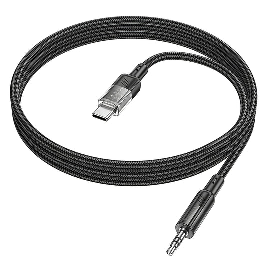 Audio kabel USB-C - 3,5 mm HOCO UPA27, 1,2 m, Sort