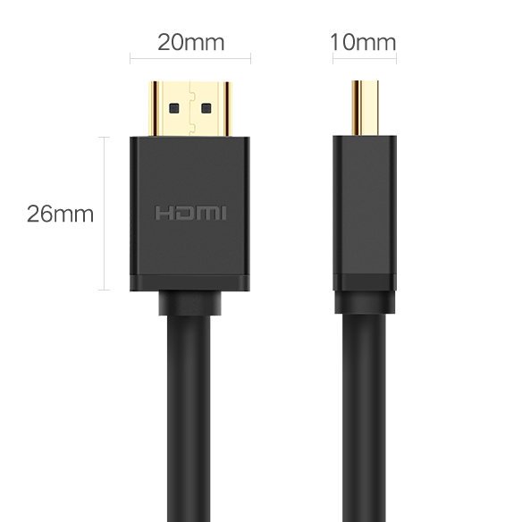 UGREEN HD104 videokabel, HDMI - HDMI, 4K, 3m, Sort
