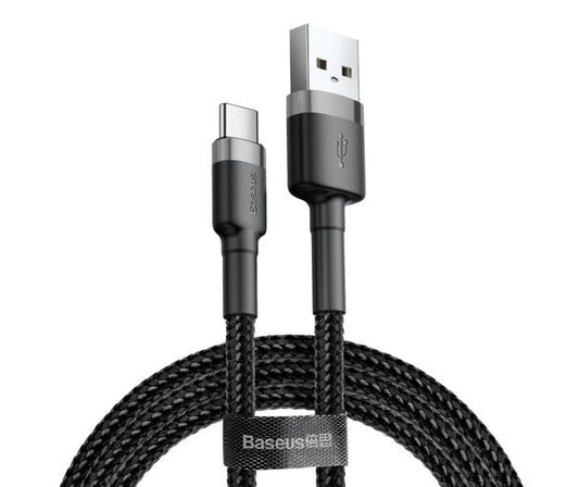Data- og opladningskabel USB-A - USB-C Baseus Cafule, 18W, 2m, grå CATKLF-CG1