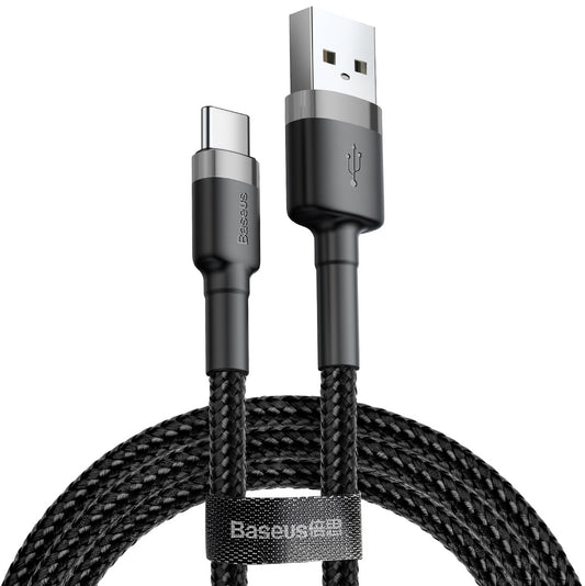 Data- og opladningskabel USB-A - USB-C Baseus Cafule, 60W, 1m, grå CATKLF-BG1 CATKLF-BG1