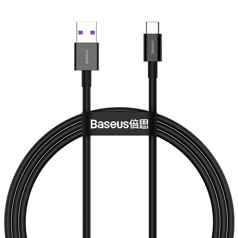 Data- og opladningskabel USB-A - USB-C Baseus Superior Series, 66W, 1m, sort CATYS-01