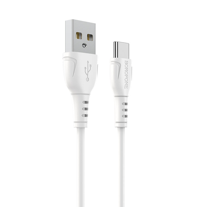 Data- og opladningskabel USB-A - USB-C Borofone BX51 Triumph, 20W, 1m, Hvid