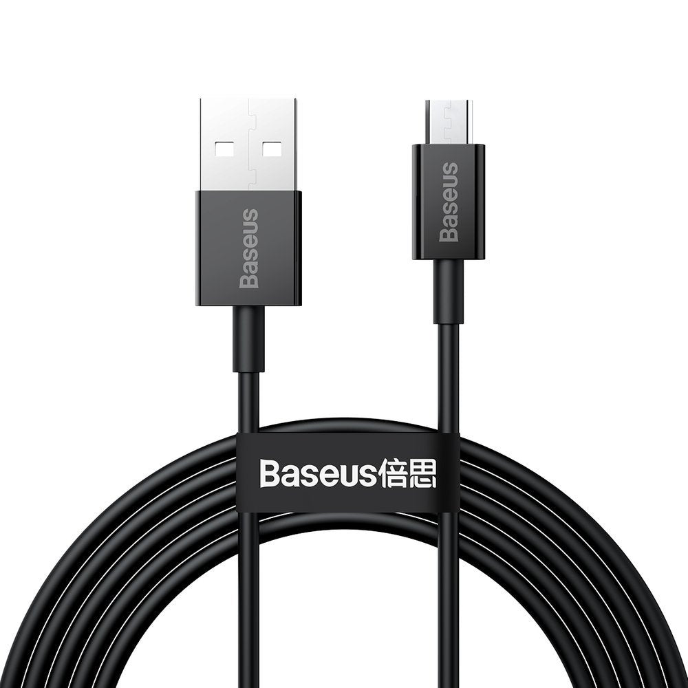 Baseus Superior Series USB-A til microUSB data- og opladningskabel, 18W, 2m, sort CAMYS-A01