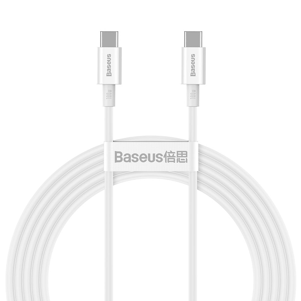 USB-C Data- og Opladningskabel - USB-C Baseus Superior Series, 100W, 2m, Hvid CATYS-C02