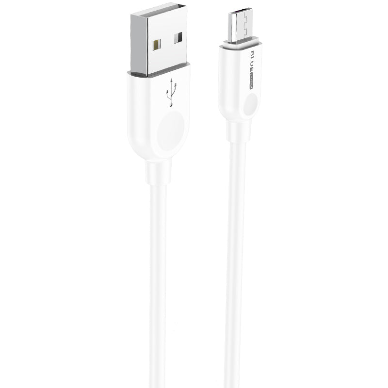 USB-A til microUSB data- og opladningskabel BLUE Power BM2BX14 LinkJet, 18W, 2m, hvid